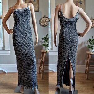 Vintage Papell Boutique Silk Beaded Evening Dress
